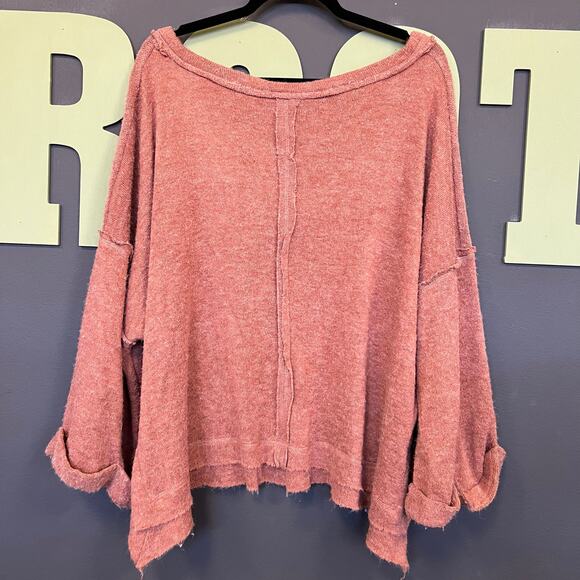 KyeMi Boutique Rust Peach Oversized Bell Sleeve Sweater Large - Picture 5 of 5